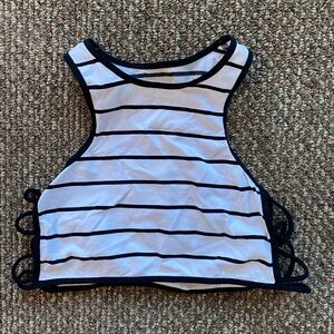 NWT Free People Black and White Striped Crop Top / Bra